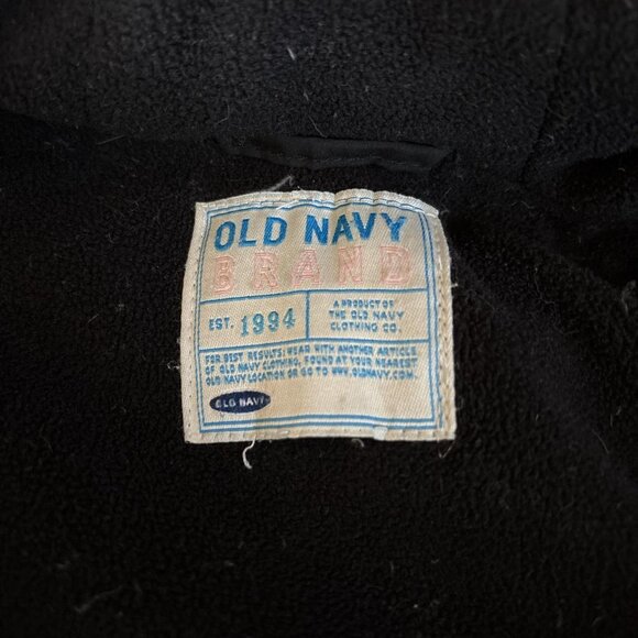 Black vintage old navy puffer jacket with hood and tan faux fur lining puffer - Picture 2 of 5